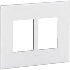 Cover Plate with Metal Frame-4 Module-White