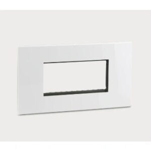Cover Plate with Metal Frame-6 Module-White