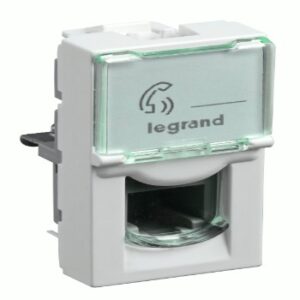 Telephone Socket – RJ11 – With Transparent Shutter – 1 Module