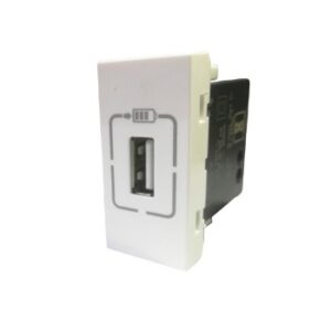 White USB Charger Socket – 1 Module